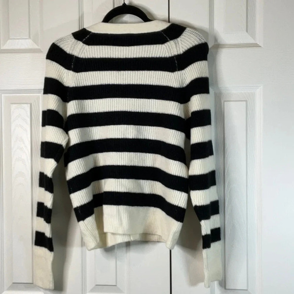 A New Day Button-Down Cardigan Black/Cream Striped Size XS - Picture 14 of 15